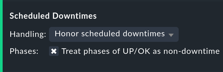 Options for handling scheduled downtimes.