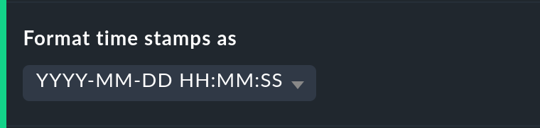 Option for formatting time stamps.