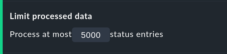 Option to limit the amount of data for the evaluation.
