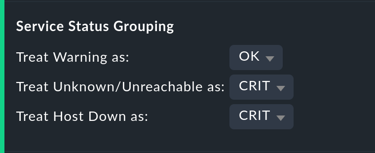 Options for grouping service states.