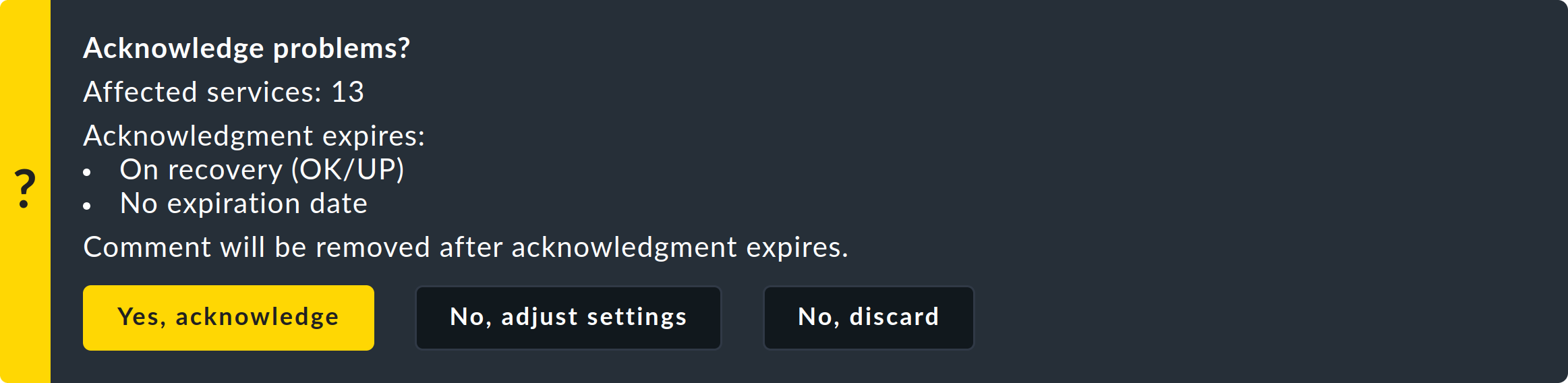 Confirmation dialog before executing the command.