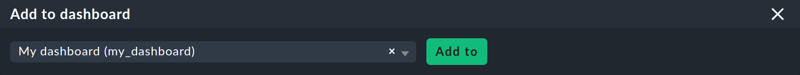 Selection of the dashboard for the view.