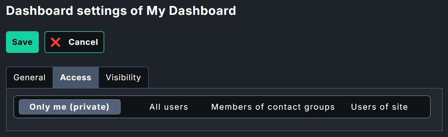 Permissions for viewing dashboards.