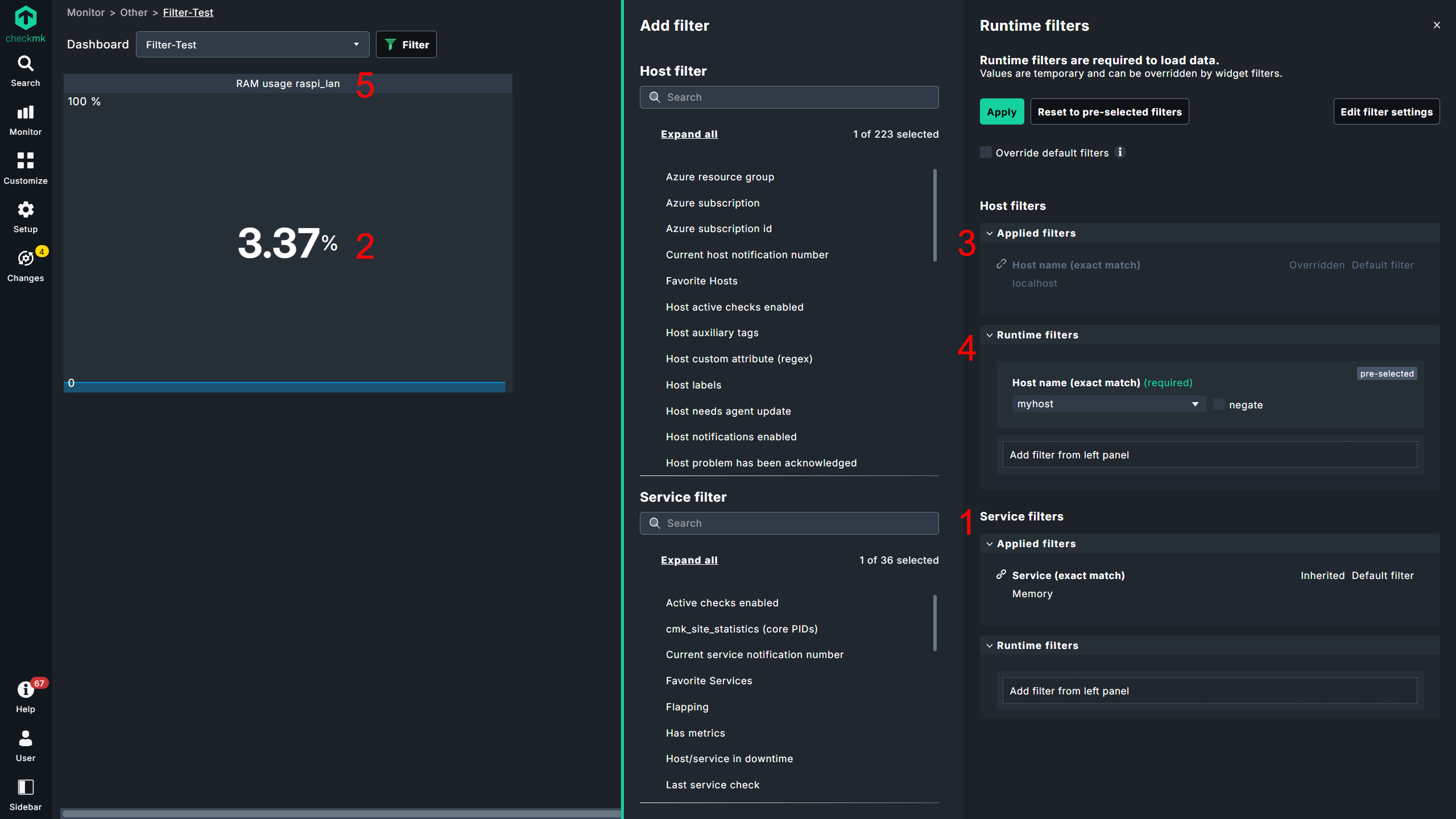 Competing dashboard filters.