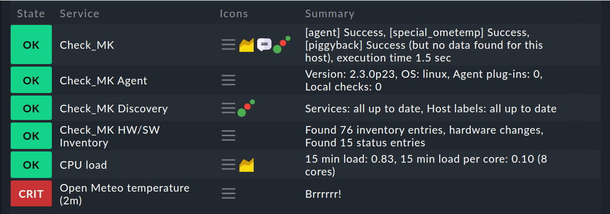 View of services including ometemp.