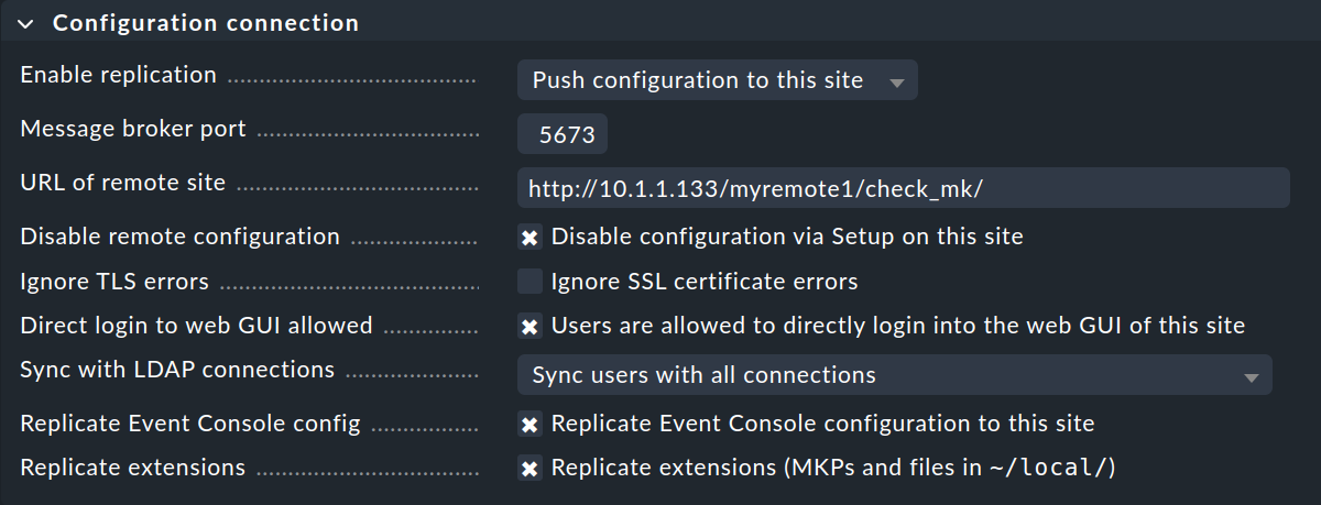 distributed monitoring configuration connection