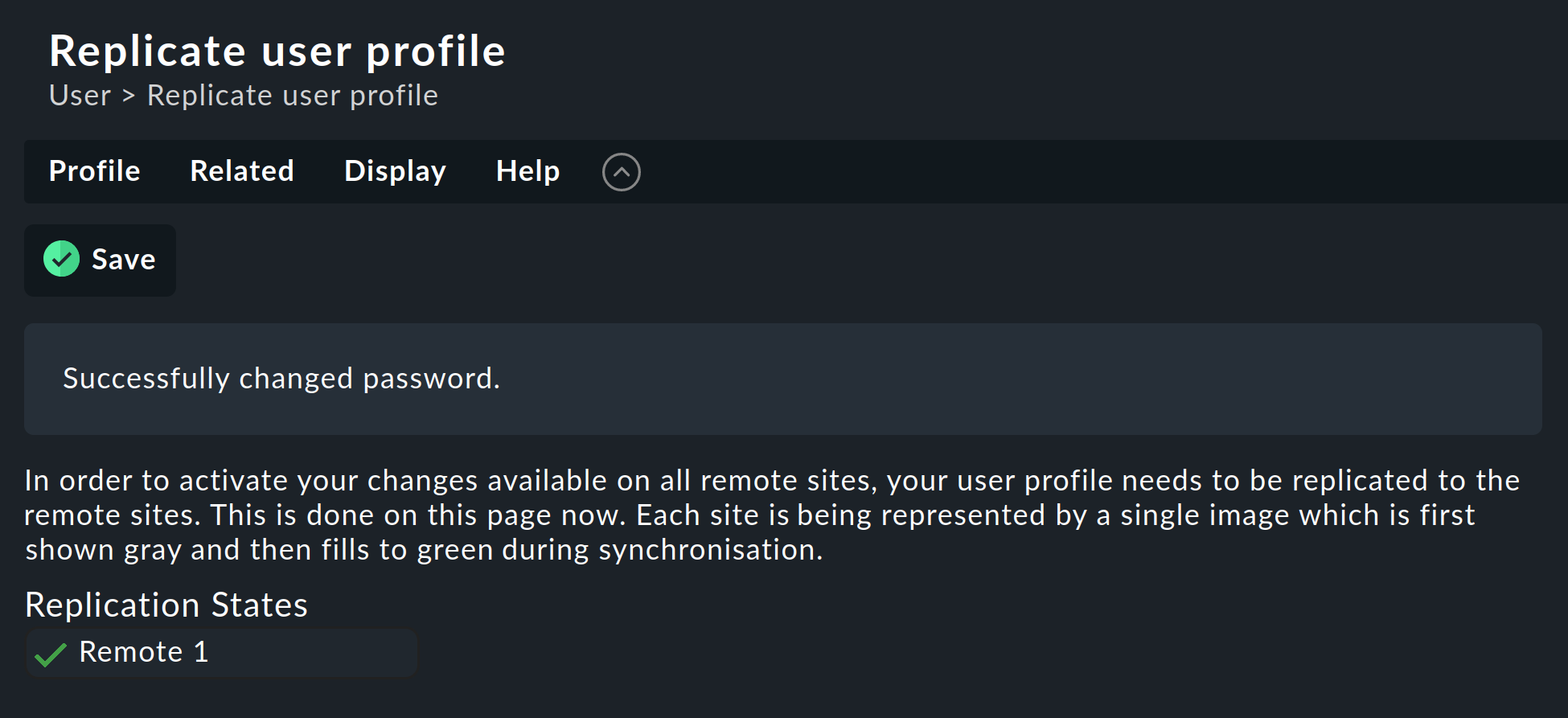 distributed monitoring replicate user profile