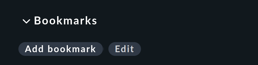 The 'Bookmarks' snap-in still without bookmarks.