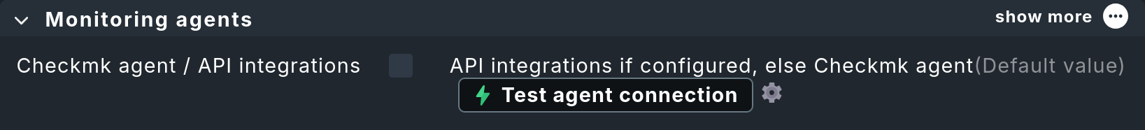 Button to test the agent connection.