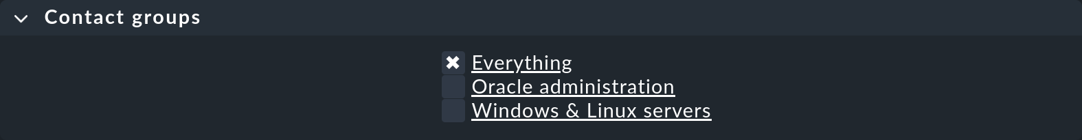 “Dialog for selecting the contact groups for the new user.”