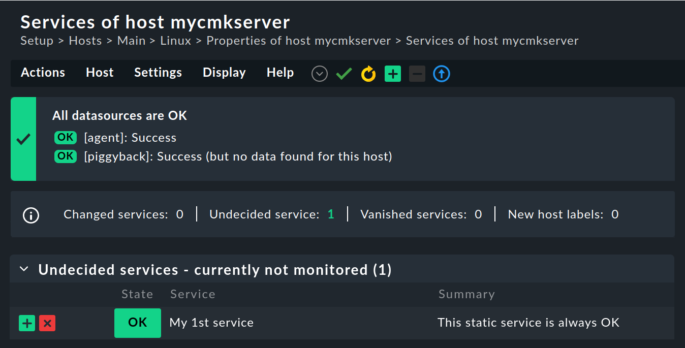 The local check found by the service discovery.