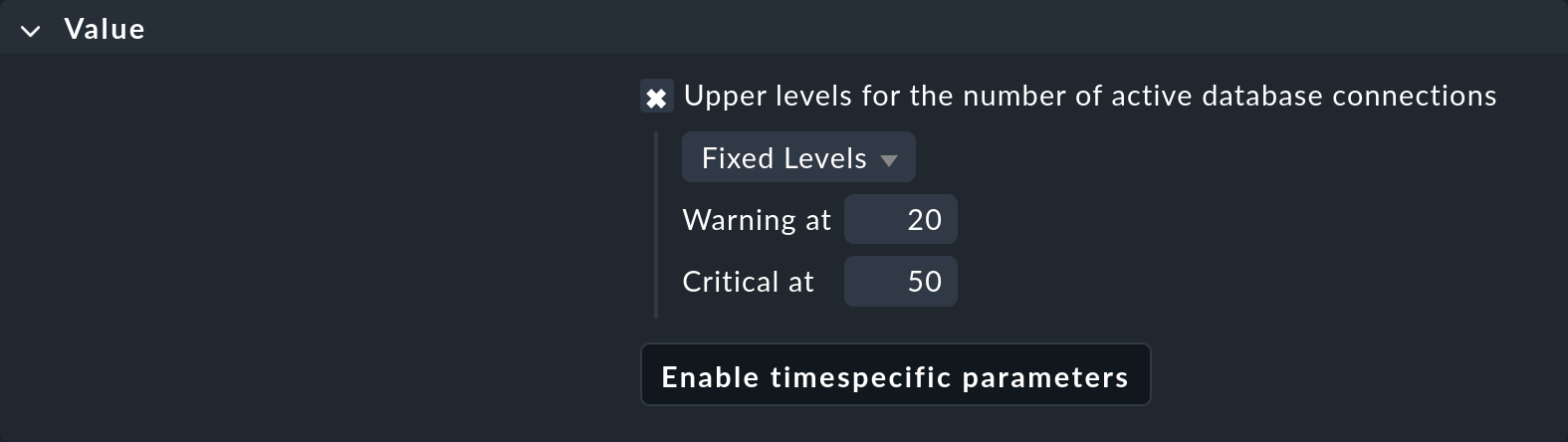 “Setting the upper threshold values for active connections.”