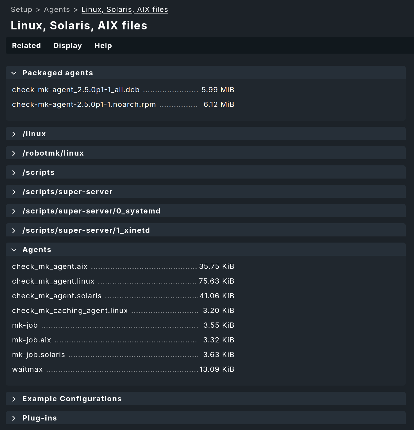 List of Linux agents for download in Checkmk Community.