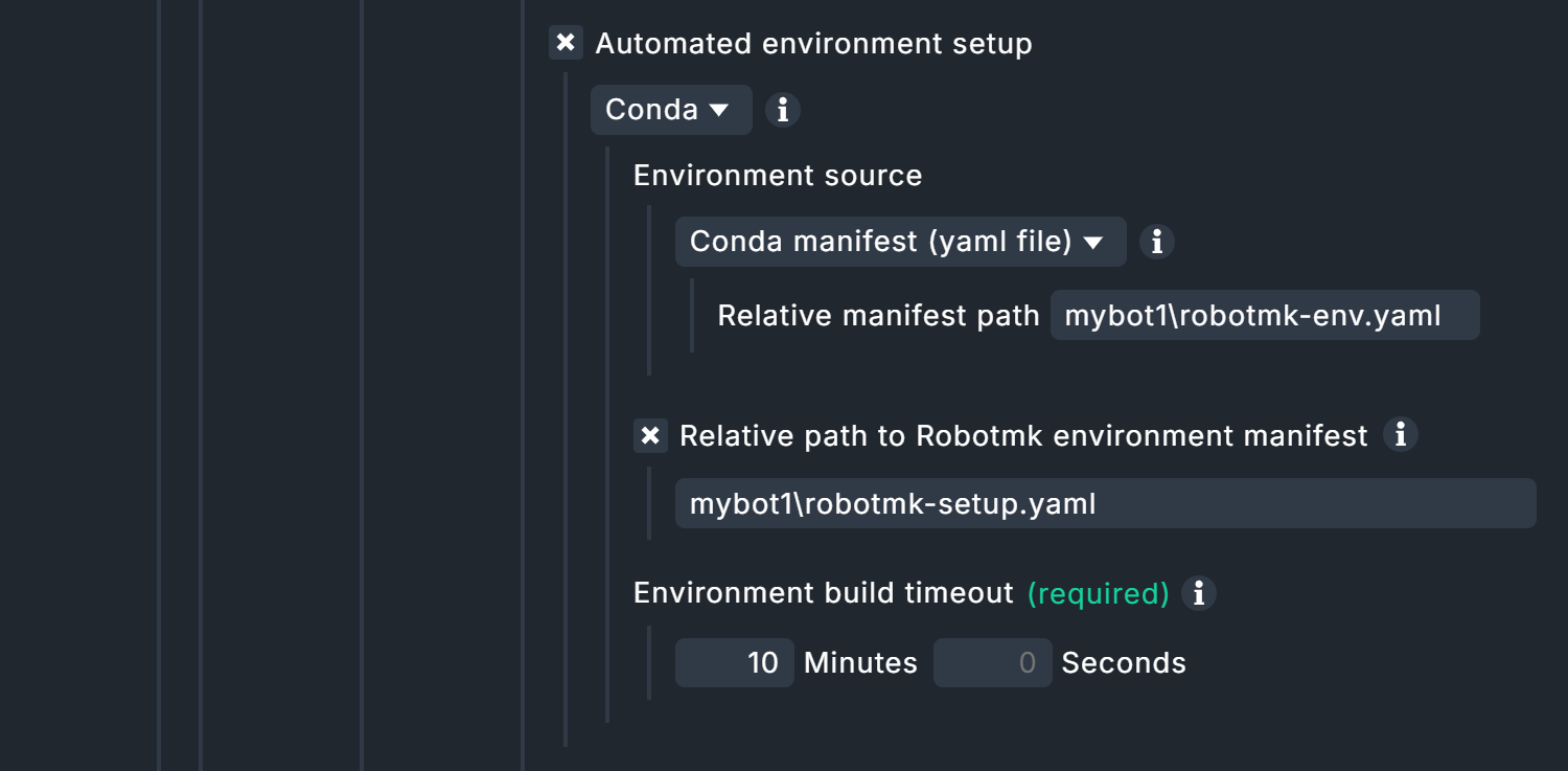 Configuration of the suite.