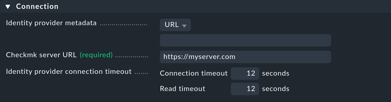 Entering connection data.