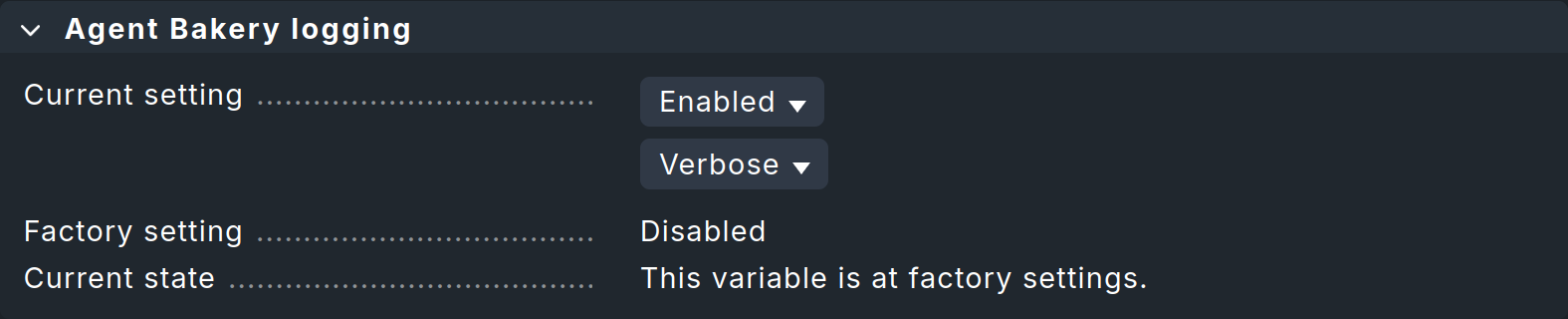 Option to enable bakery logging.