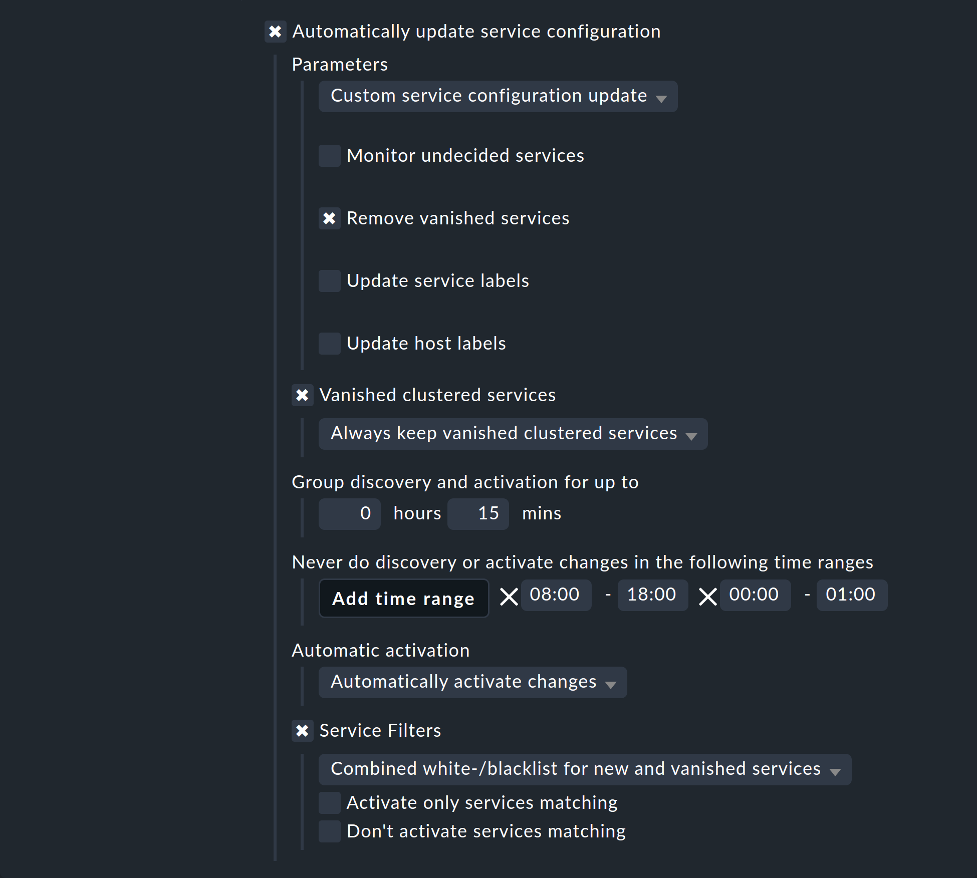 wato services periodic service discovery update configuration