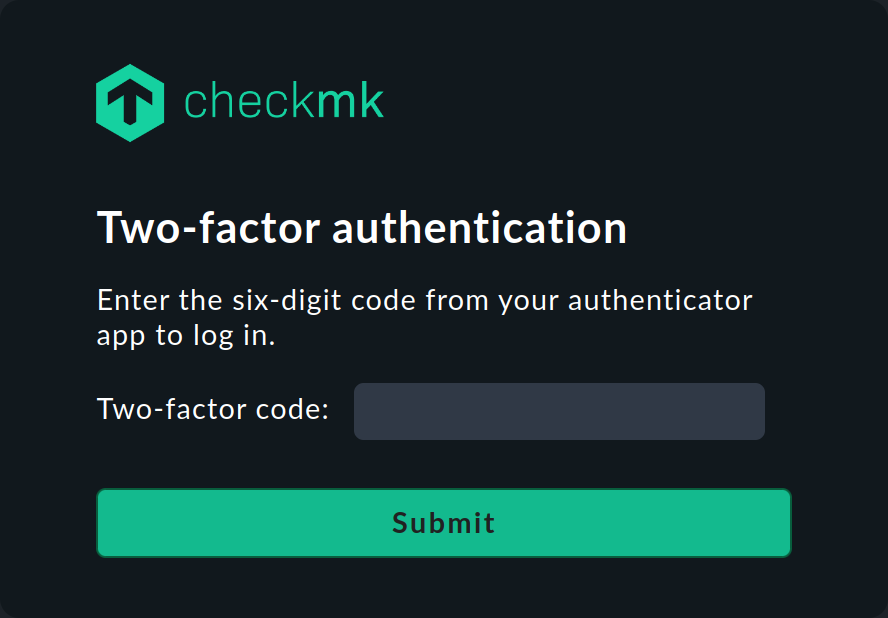 Logging in with the second authentication factor.