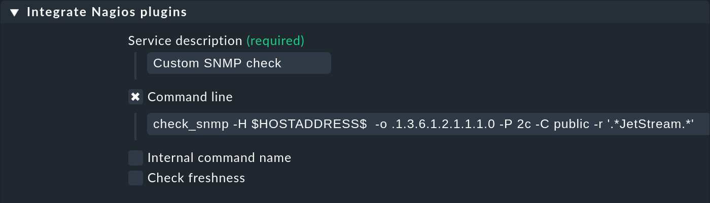 active checks custom config