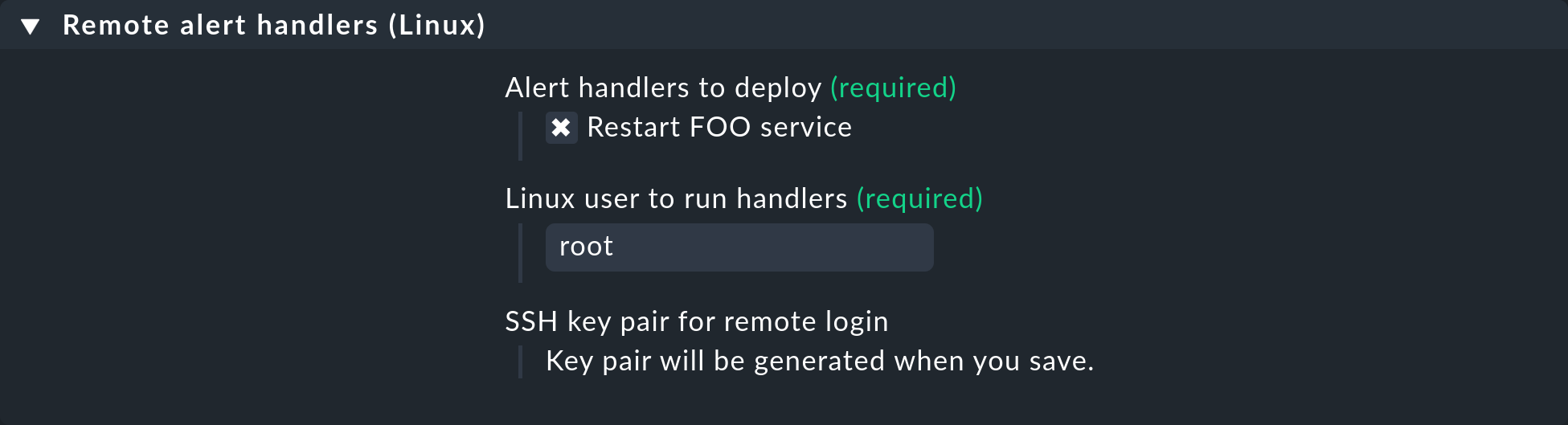alert handlers install remote