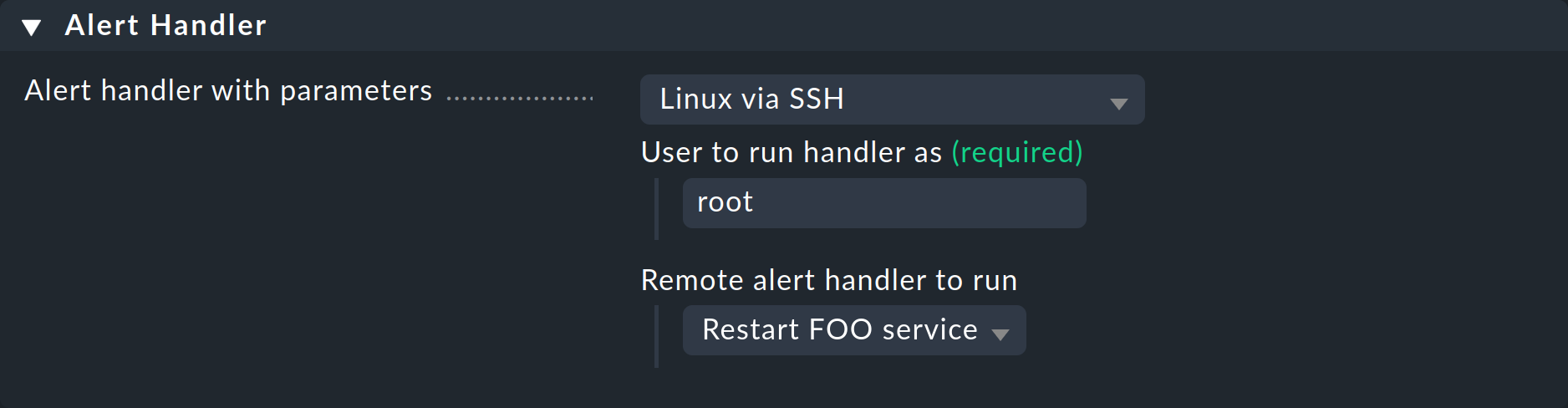 alert handlers rule foo