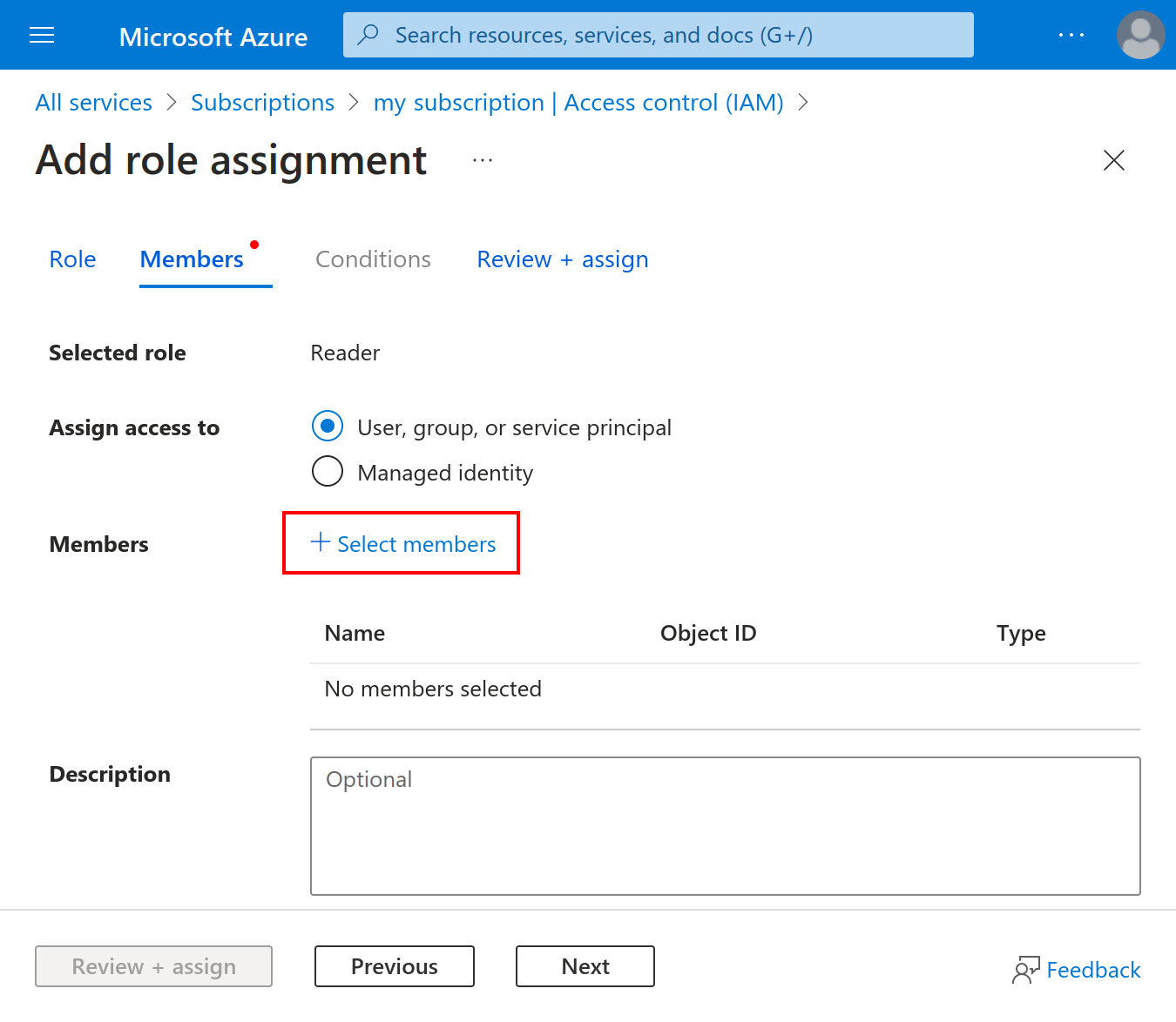 azure role assignment