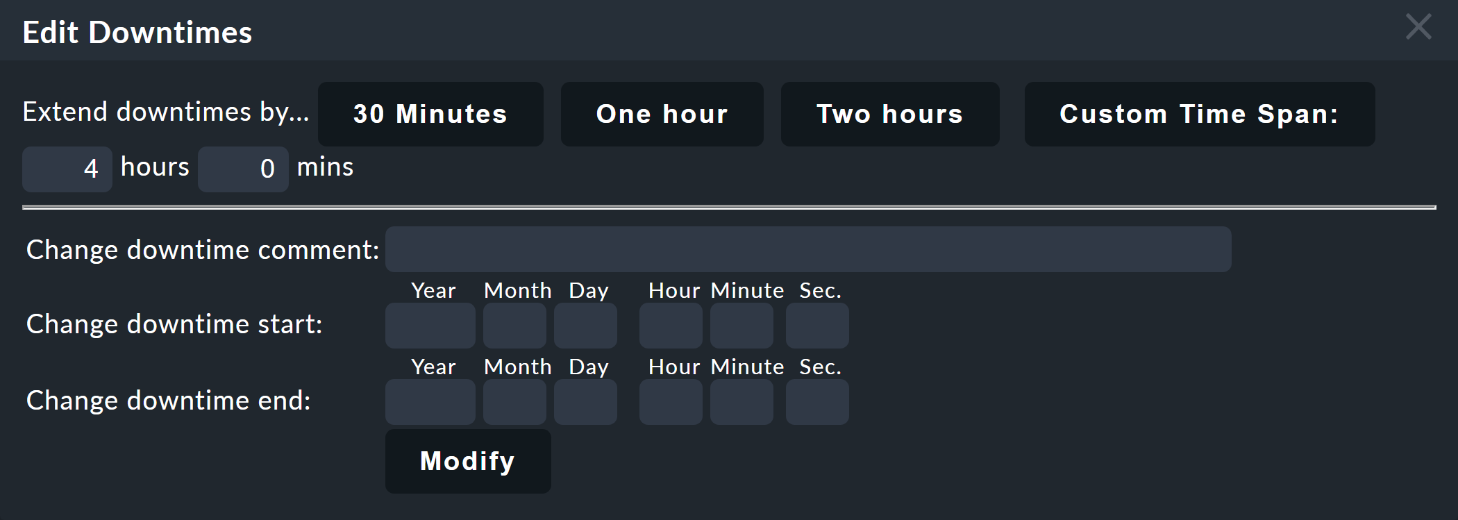 basics downtimes editdowntimes