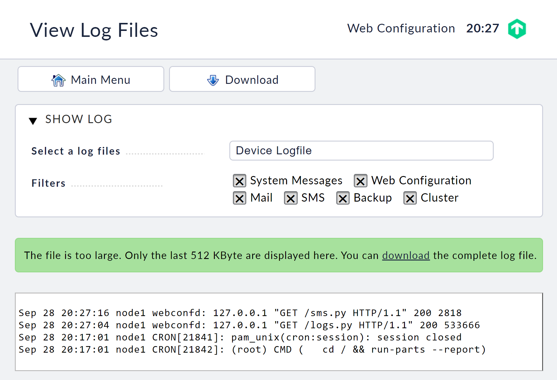 cma webconf logs 2