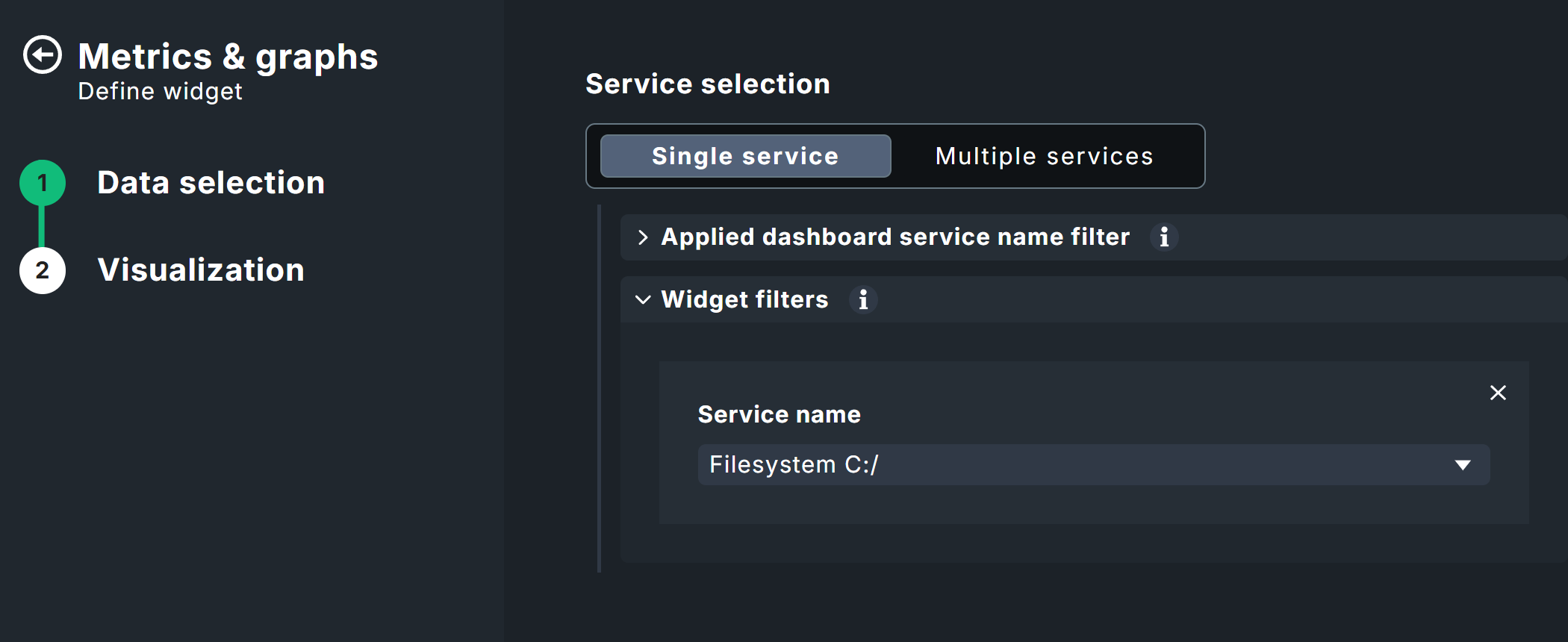 Service filter settings at the widget level.