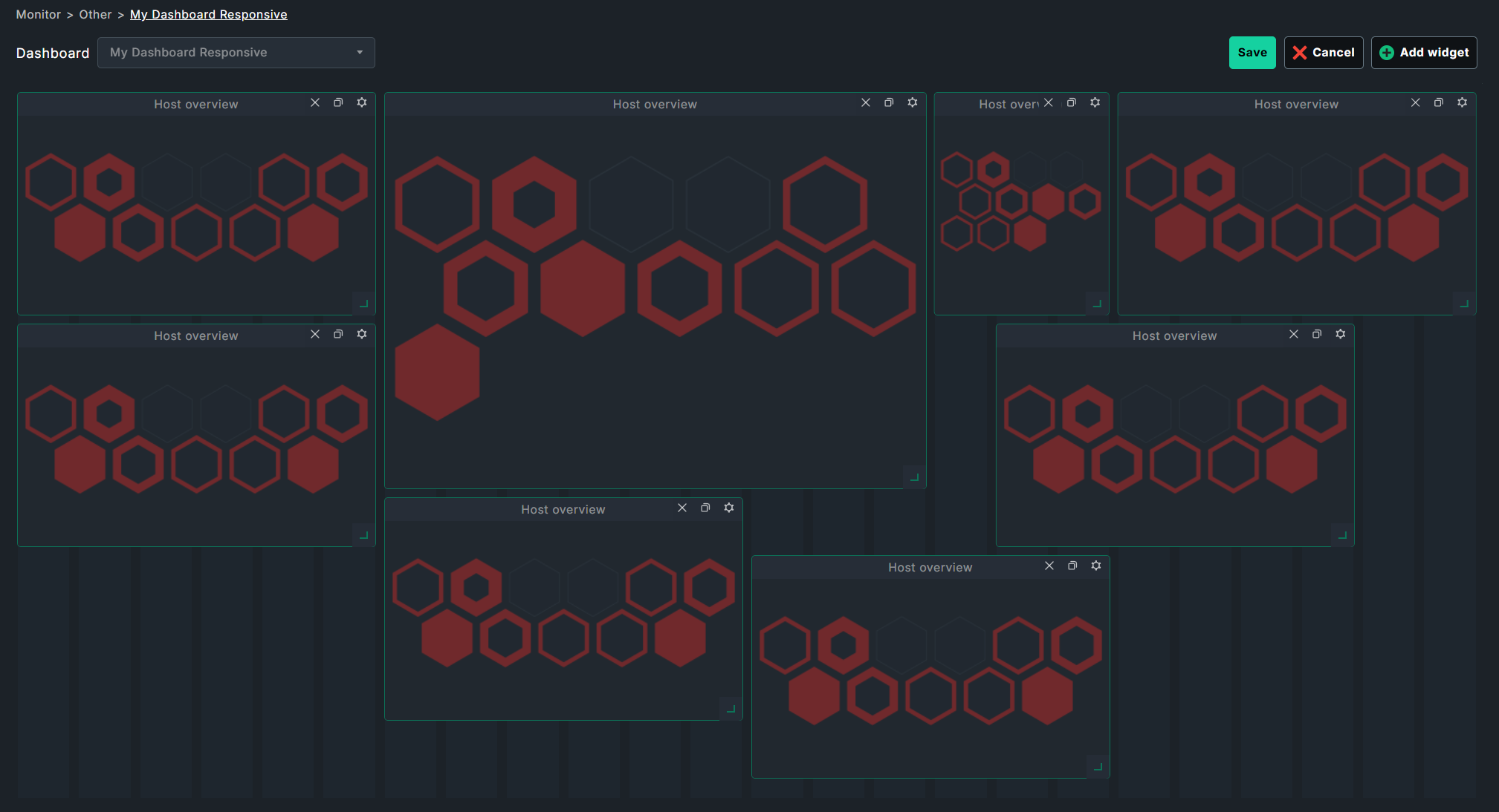 A responsive layout with manually placed widgets.