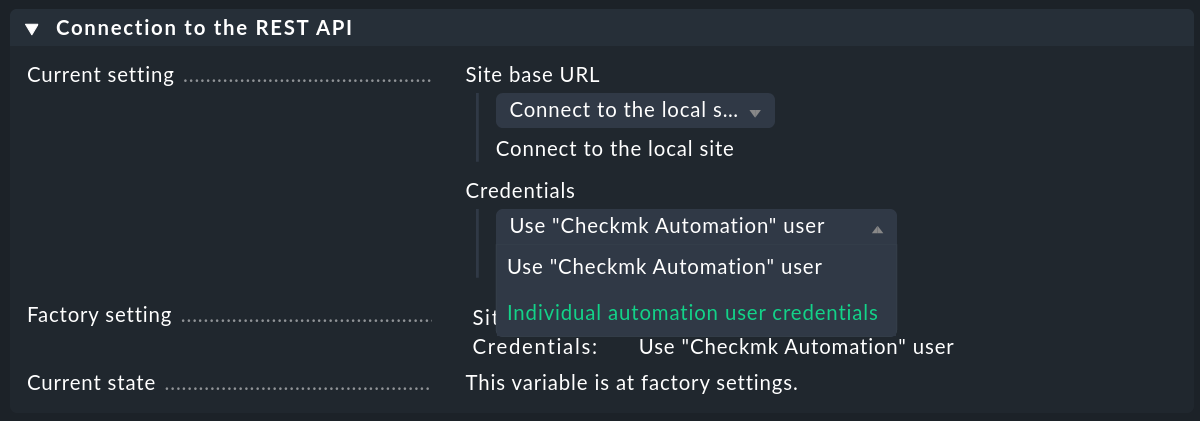 Changing the automation user.