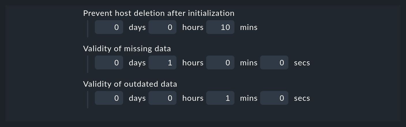 Feineinstellungen zum automatischen Löschen von Hosts.