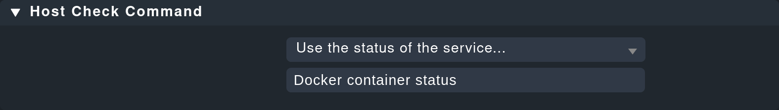 Rule for the command to check the host status of the containers.