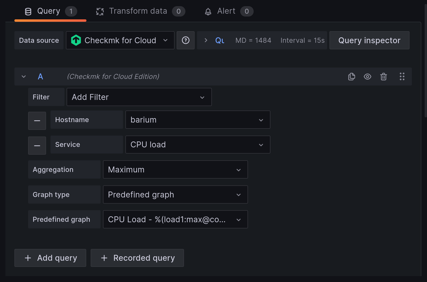 grafana dashboard predefined config