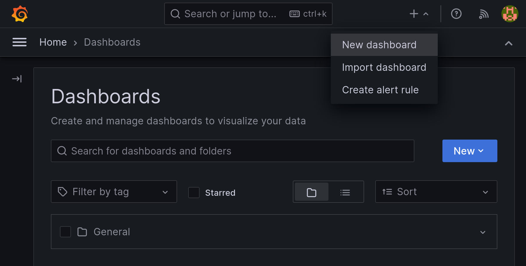 grafana new dashboard