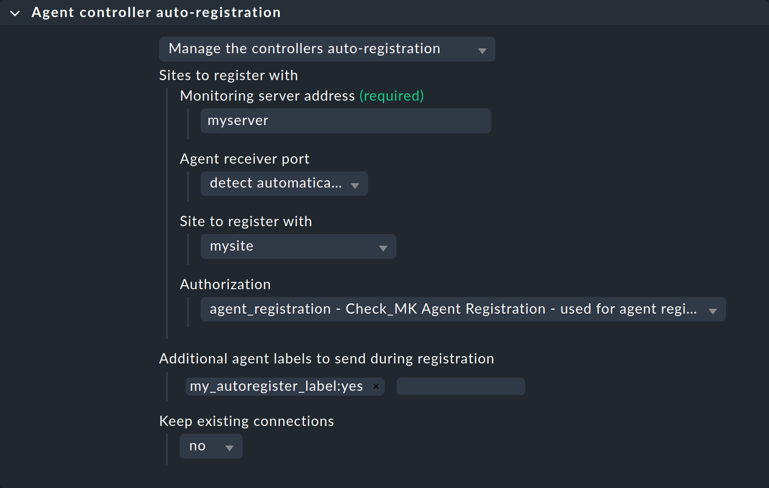 Auto-registration rule for Agent Bakery.