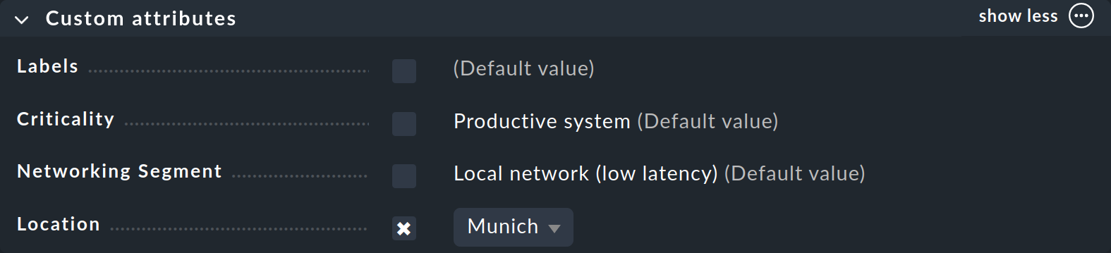 Dialog with properties of a host with the new host tag group.