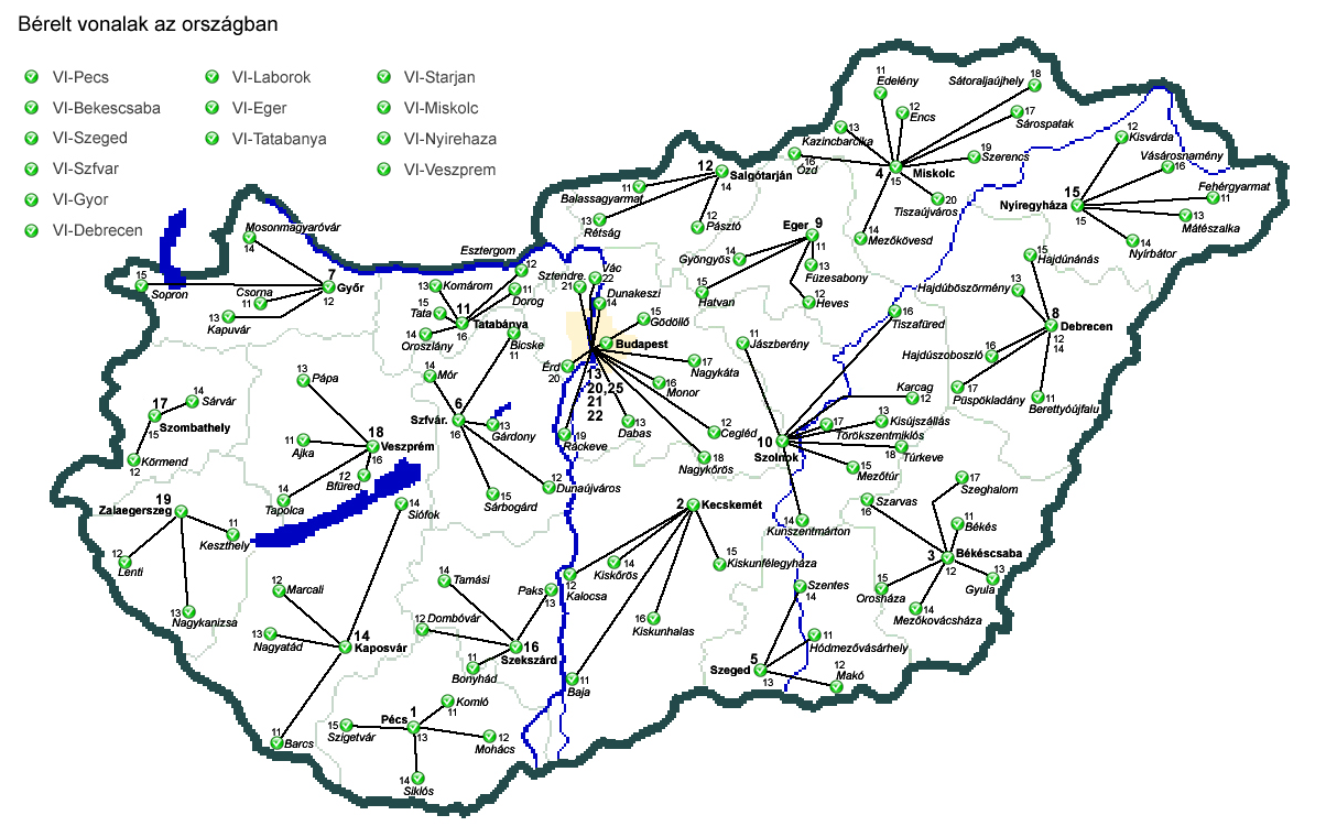 A geographic map created with NagVis with host/service state icons.