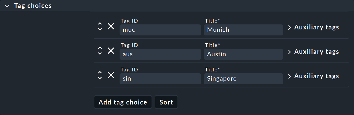 Dialog for setting the tags for the new host tag group.