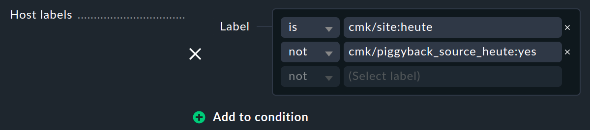 Condition for host labels.