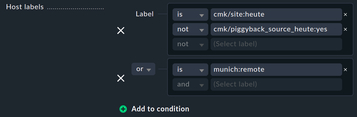 mehrere Bedingungen für Host-Labels.