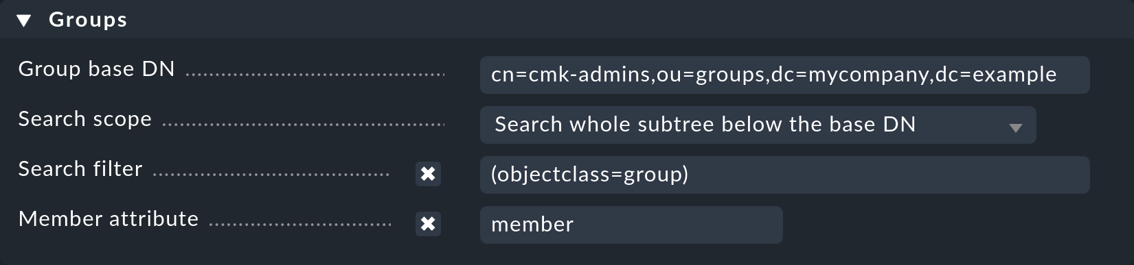 ldap new connection groups