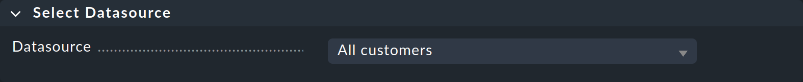 The data source 'All customers' when creating a view.