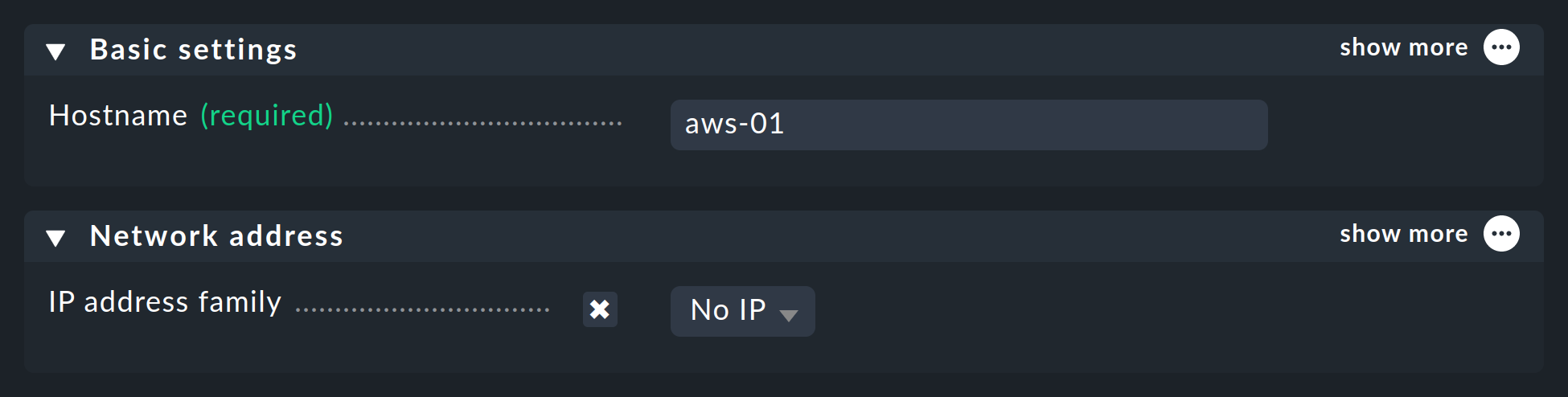 monitoring aws add host no ip
