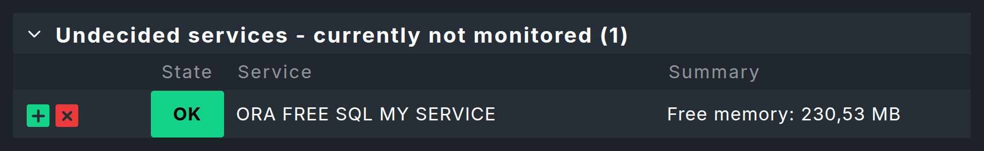 monitoring oracle custom sql discovery