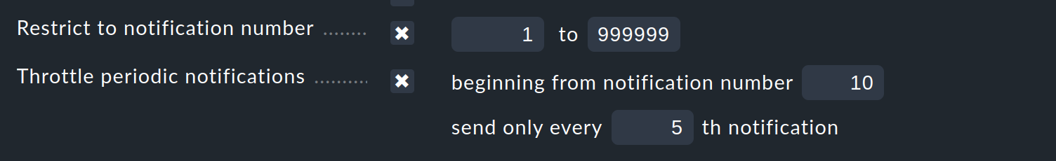 Rule for setting the frequency of notifications.
