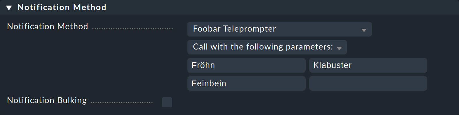 Regel mit Auswahl des Beispielskripts als Benachrichtigungsmethode.