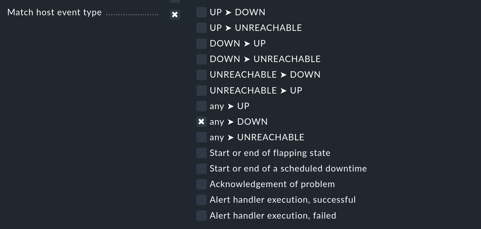 Rule with extended conditions for creating a notification.