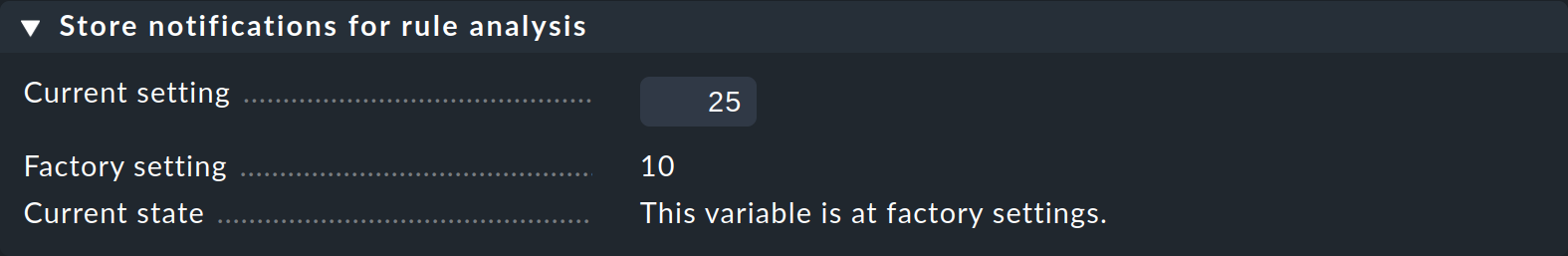 Global setting for the number of raw notifications displayed.