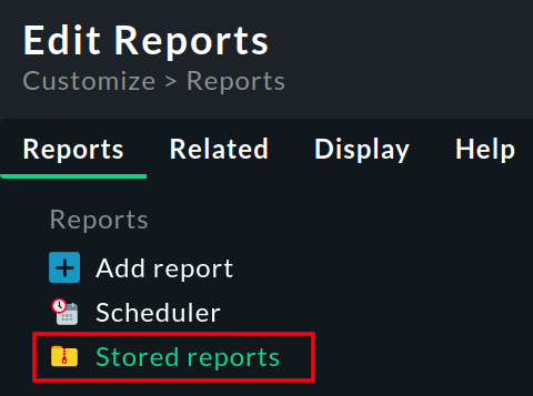 Calling stored reports.